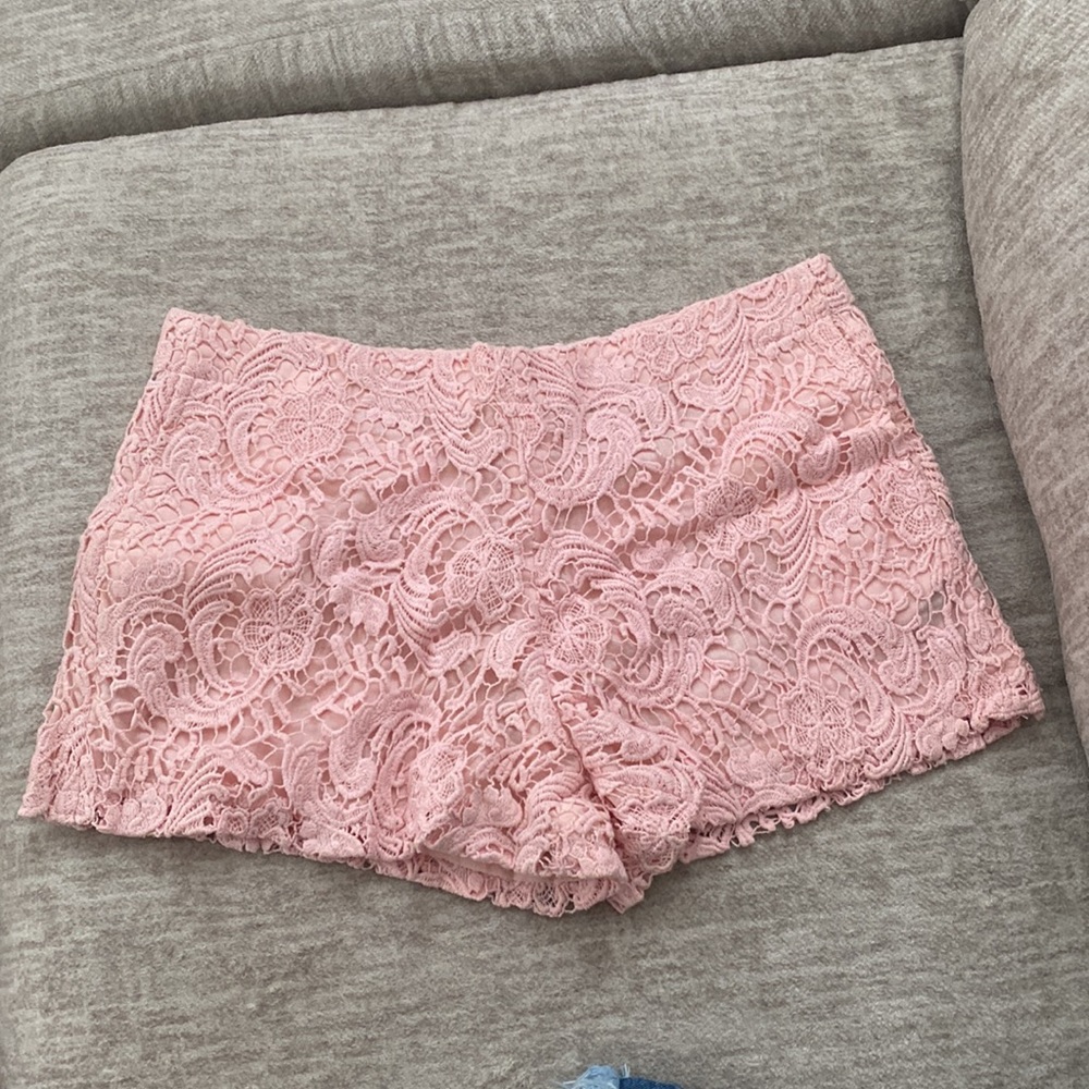 Baby Pink Lace Shorts
